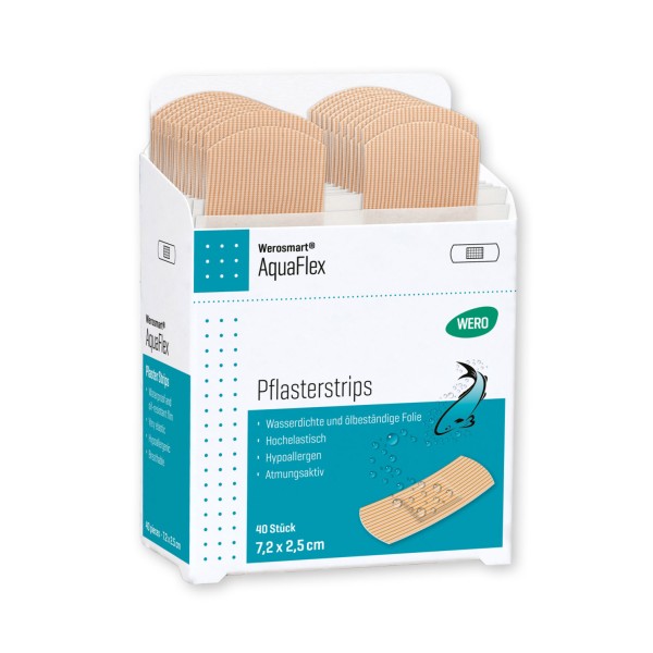 Werosmart AquaFlex Pflasterstrips, 7,5 x 2,5 cm, 40 Stk