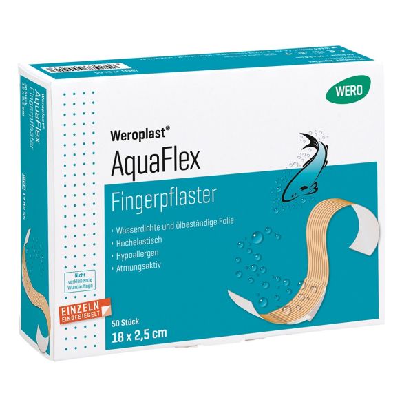 Weroplast AquaFlex Fingerpflaster 18 x 2,5 cm, 50 Stk/Pkg