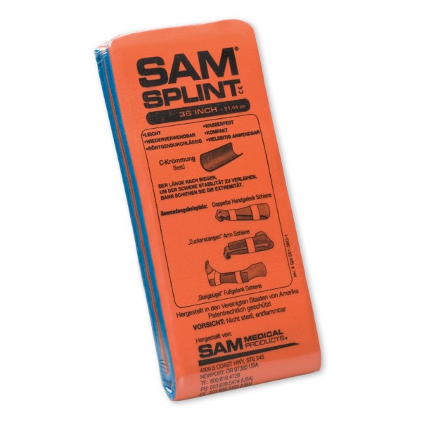 SAM SPLINT Universalschiene orange/blau, röntgendurchlässig, gefaltet