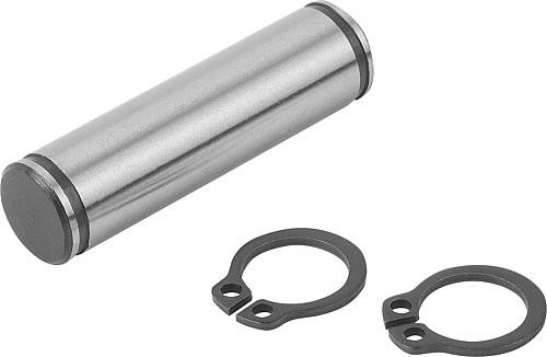 ACHSBOLZEN MIT RINGSICHERUNG D1=6, L=22, STAHL 1.0503.07 VERGÜTET, GESCHL., B... - 1