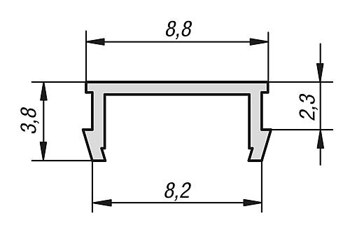 ABDECKPROFIL L=2000 KUNSTSTOFF, SCHWARZ, TYP I, BN=8 - 2