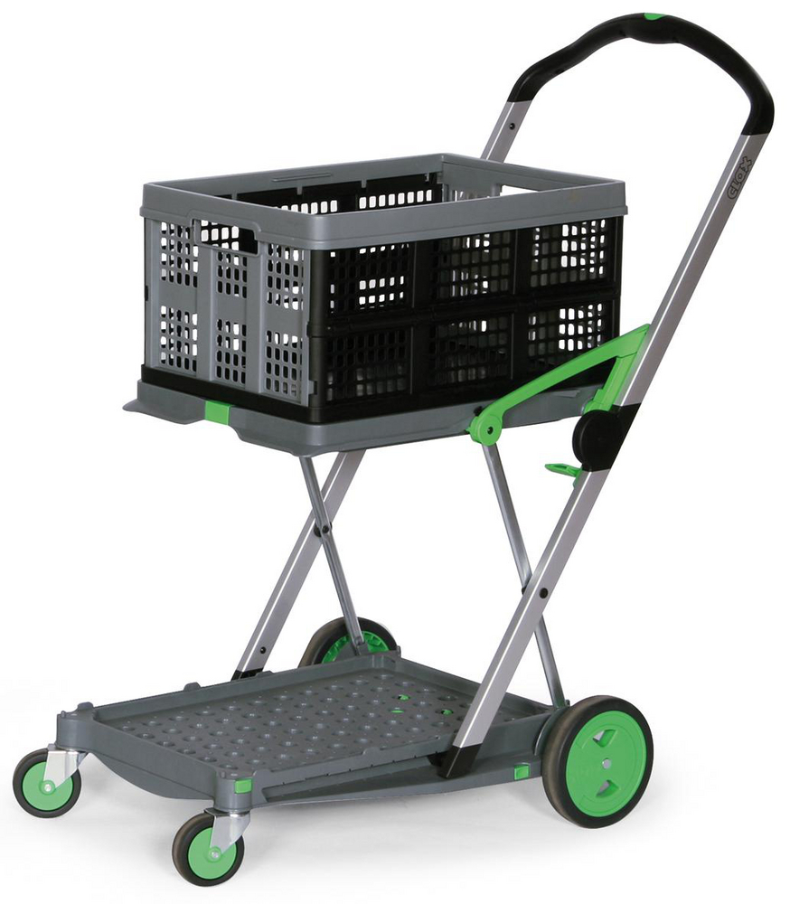 Clax Klappmobil 550x890x1025mm einschließlich Klappbox mit 46L Volumen grau/grün