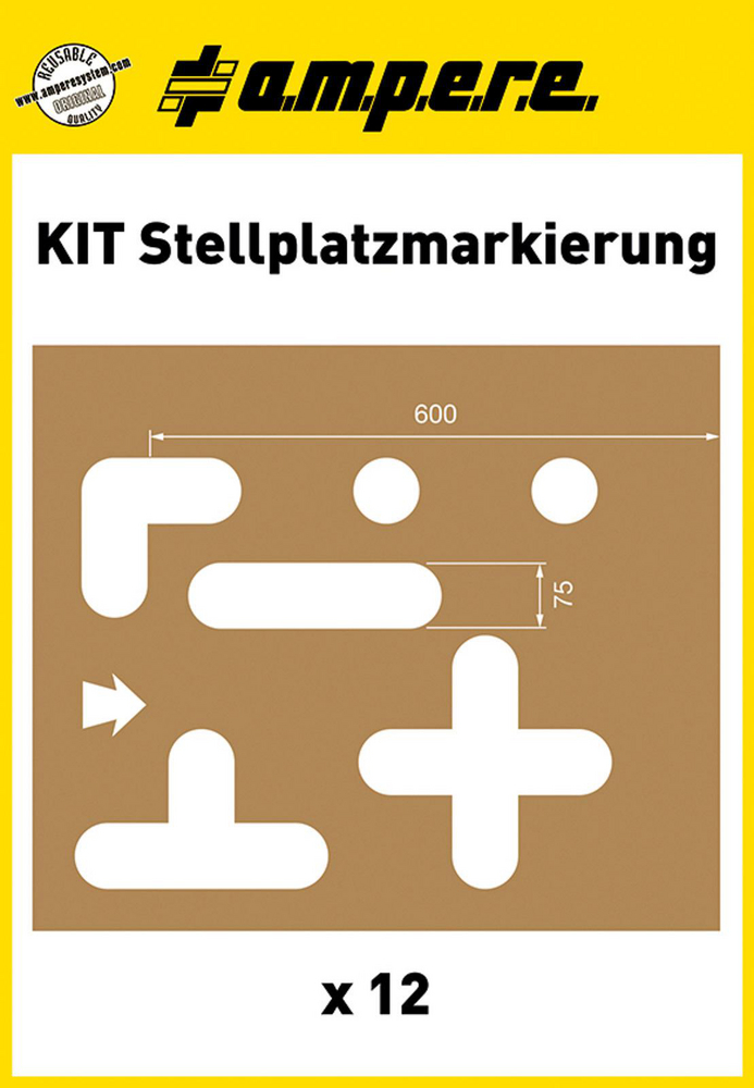 Schablonensatz KIT Stellplatzmarkierung 12 Schablonen mit Markierungen
