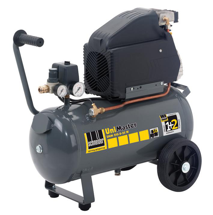 Fahrbarer Kompressor UniMaster UNM 210-8-25 W 655x365x595 8 bar 1,1 kW