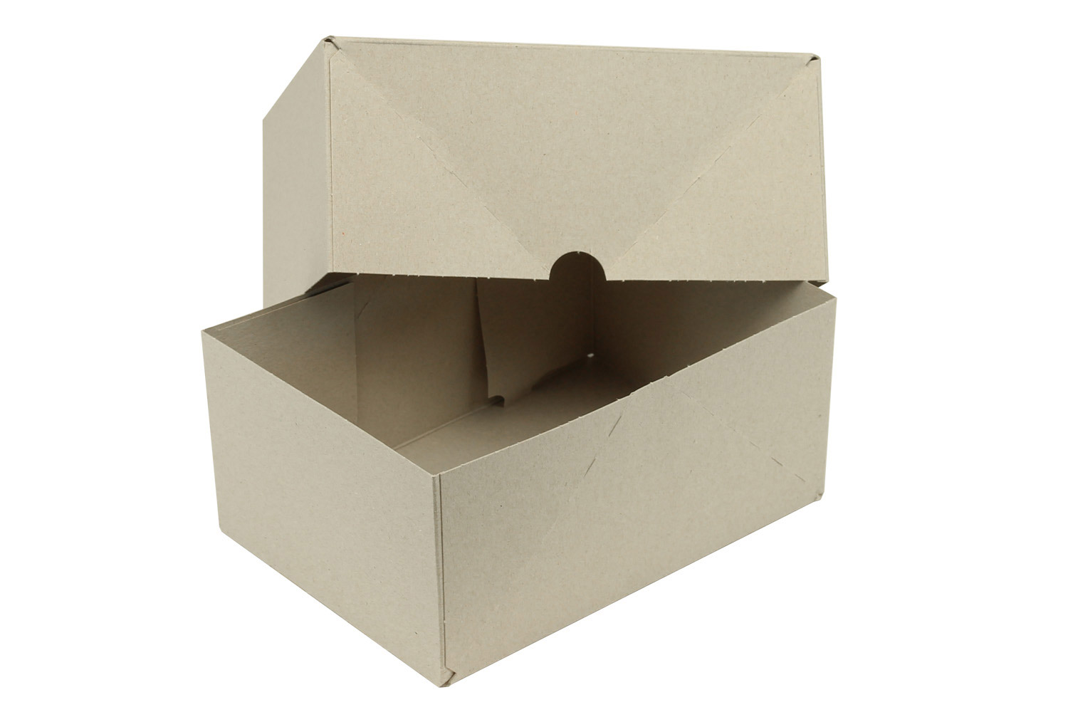 Aufrichteschachtel 215x153x100/100mm, A5, grau, Qual. 400g/qm, 2-teilig - 1
