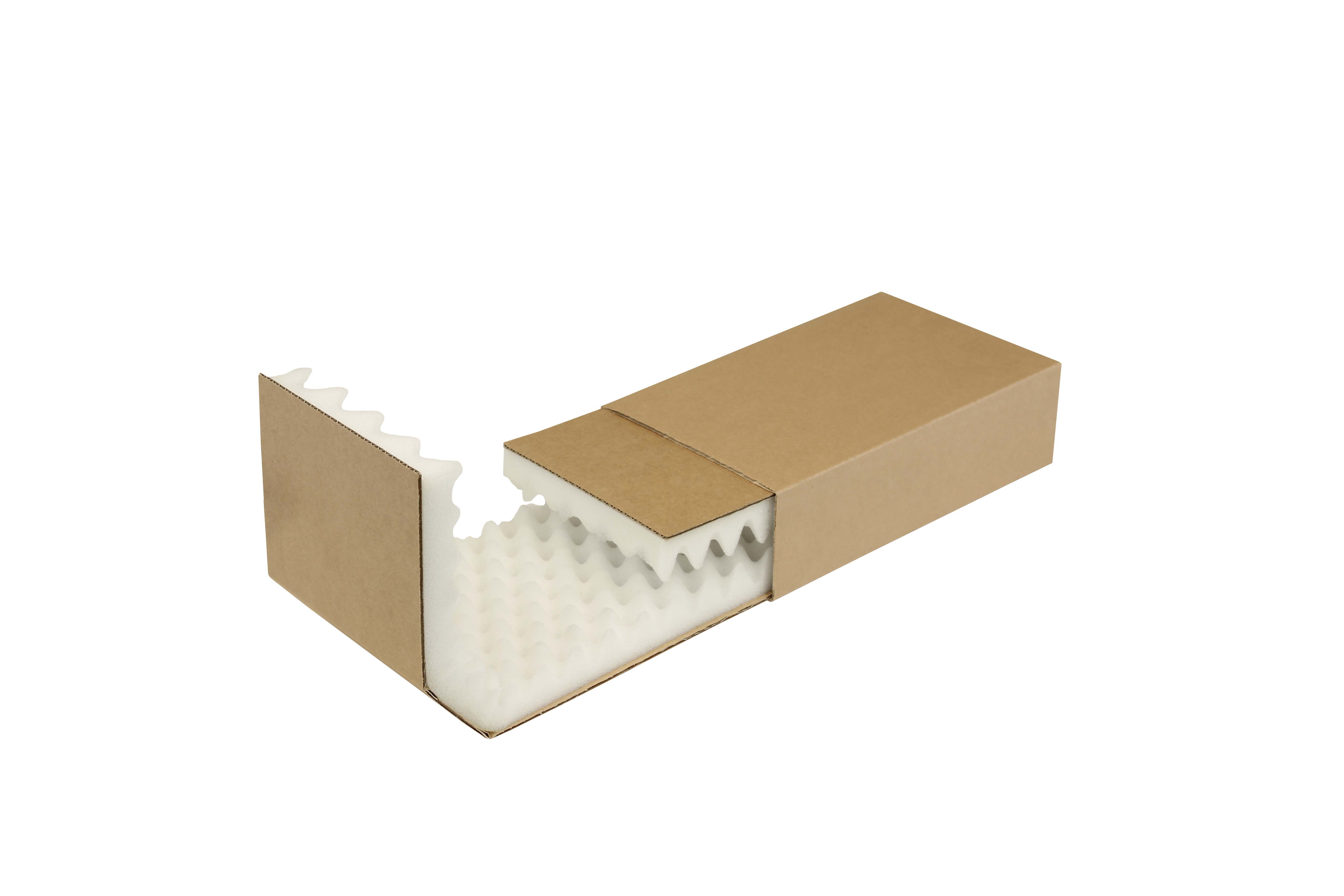 Noppenschaumverpackung 272x157x70mm,Schaumhöhe 35mm, braun, Noppenschaum - 1