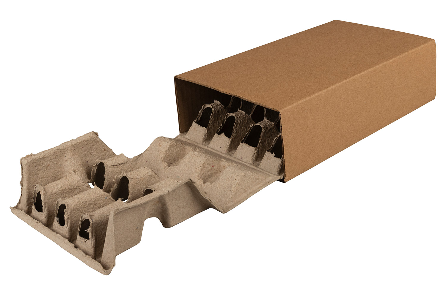 Polsterbox L-BOXeco Basic 272x157x70mm, Qual. 1.20B, braun, Fefco 0509, Einlage - 1