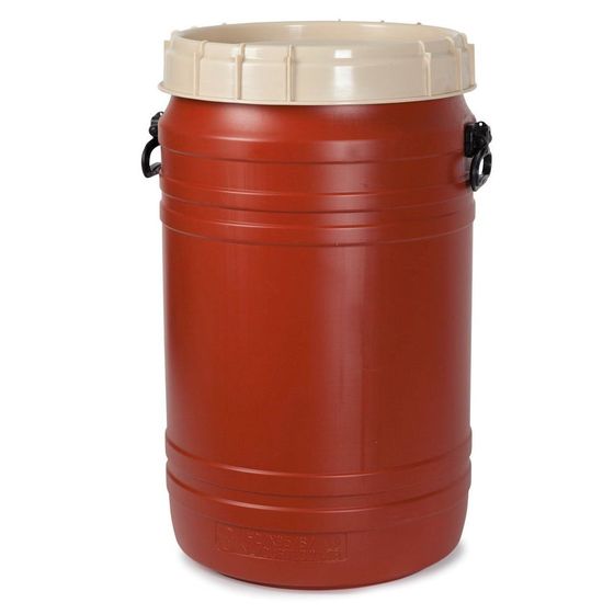 Superweithalsfass SWH 75, aus Polyethylen (PE), 75 Liter Volumen, braun-beige