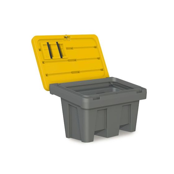 Streugutbehälter GB 150 aus Polyethylen (PE), 150 Liter Volumen, Deckel gelb