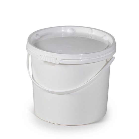 UN-Eimer aus Polypropylen (PP), 11 Liter, weiß mit Deckel, 10 Stück