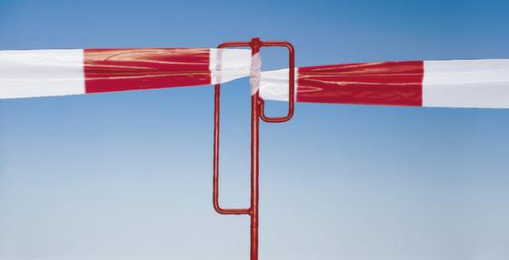 Absperrbandhalter, L 1,2 m, Betonstahl, rot