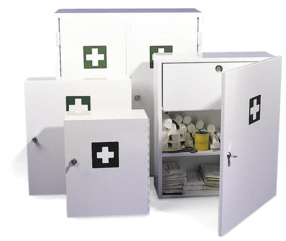 Erste-Hilfe-Schrank aus Stahl, mit oder ohne Füllung, in verschiedenen Ausführungen