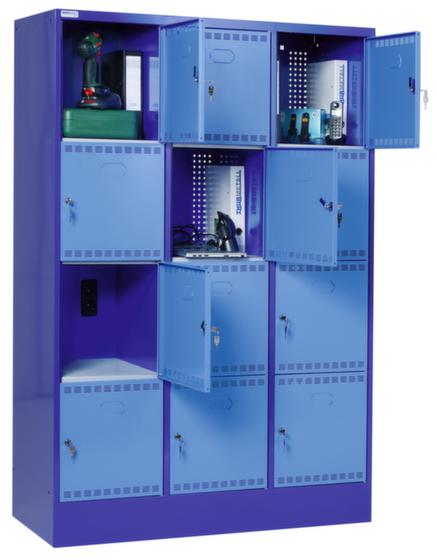 Elektro-F&auml;cherschrank, mit 2 Steckdosen pro Fach, in den L&auml;ndervarianten DE/CH/FR, in verschiedenen Gr&ouml;&szlig;en