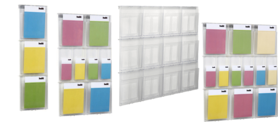 Endlos kombinierbarer Wandprospekthalter, Polystyrol, transparent, in verschiedenen Größen