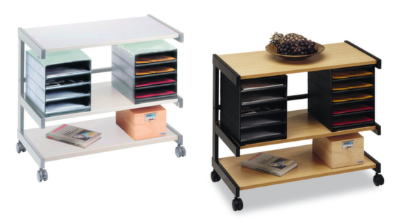 Beistellwagen mit 2 Ablageboxen, HxBxT 670x810x430 mm, 3 Böden, in verschiedenen Farben