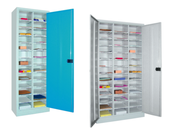 Sortierschrank, mit bis zu 39 Fächern, HxT 1950x400 mm, in verschiedenen Größen und Farben