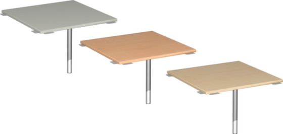 Eckiges Verkettungselement 90° mit Stützfuß, HxBxT 680-820x800x800 mm, in verschiedenen Farben