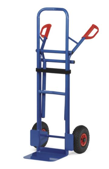 Stuhlkarre, mit Tragholmen, Traglast 300 kg, Schaufel BxT 320x250mm, mit Luftbereifung