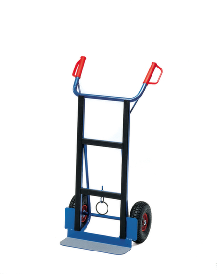 Gerätekarre,Tragl. 350kg,Schaufel BxT 450x150mm,m. Gummibelag,RAL5007,Luft-Bereifung
