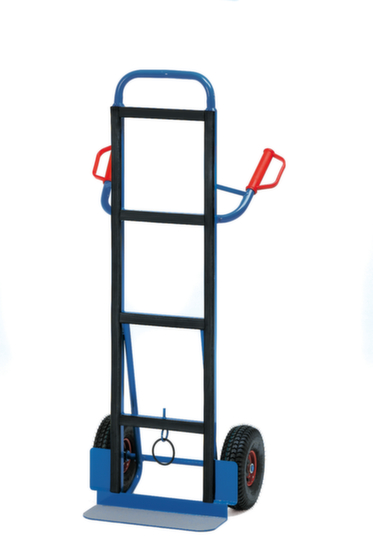 Gerätekarre,Tragl. 350kg,Schaufel BxT 450x150mm,m. Gummibelag,RAL5007,Luft-Bereifung