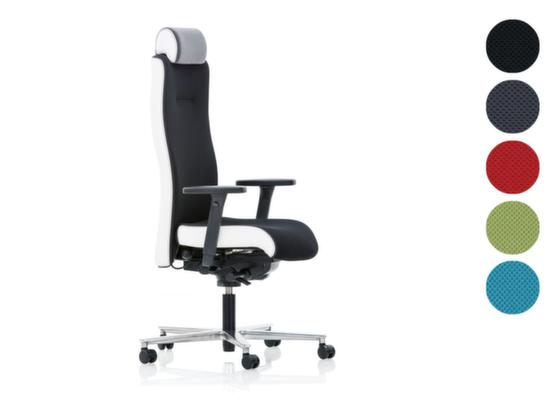 Bürodrehstuhl mit Kopfstütze + Armlehnen, mit Ergo-Balance-Mechanik, in verschiedenen Farben
