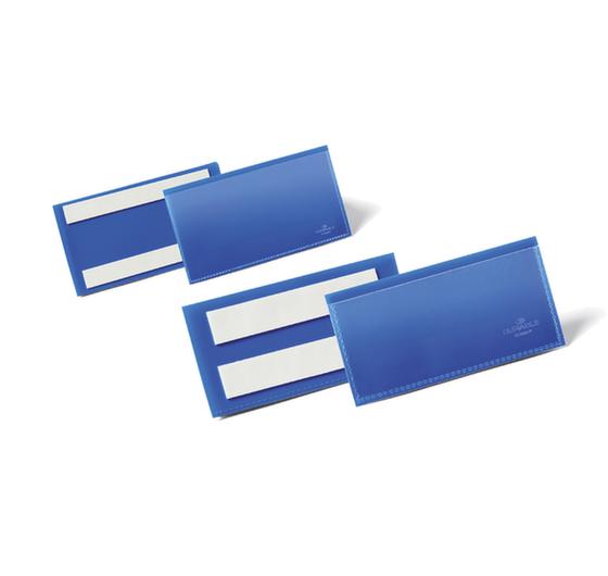 Selbstklebende Etikettenhalter, PP, blau/transparent, in verschiedenen Größen