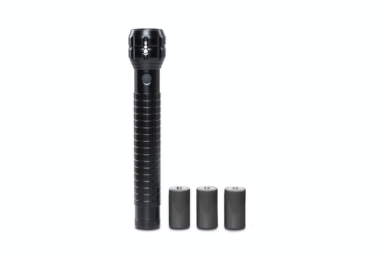 CREE LED Tachenlampe, Zoomfunktion, 3 Lichtstufen / Lichtblitze, f&uuml;r 3x1,5 V Batterie, Alu, schwarz