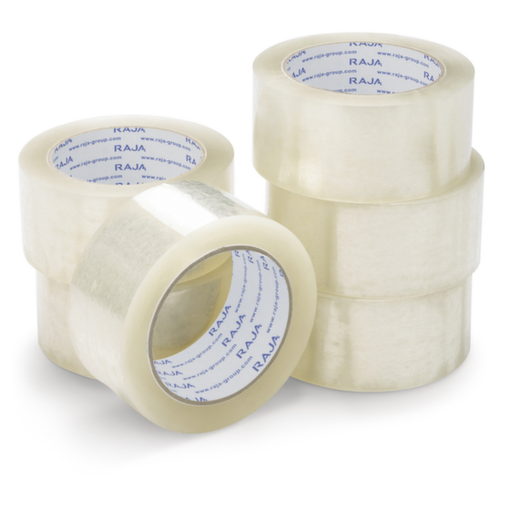 6 Rollen Low-noise PP Packband RAJA im MINI-PACK,transparent - Industriequalit&auml;t