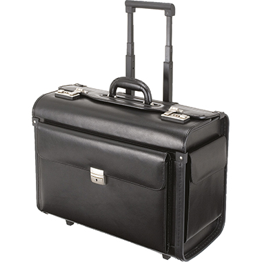 Alassio Pilotenkoffer 92705 mit Trolley Leder schwarz - 1