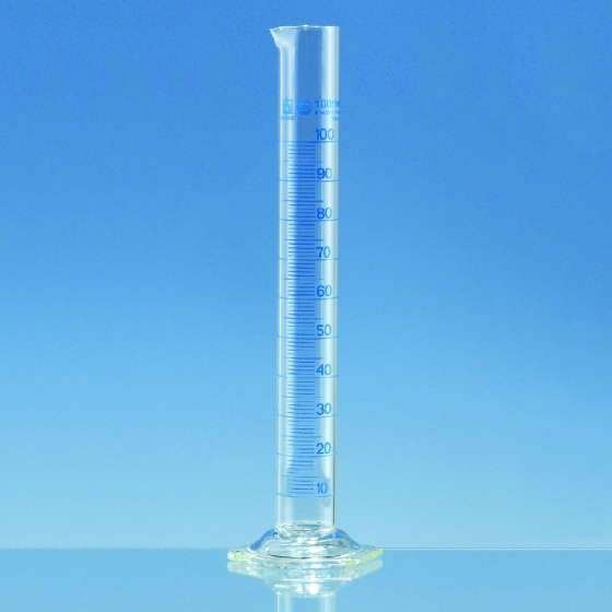 Messzylinder Borosilikatglas 3.3 h.F. Klasse A blau grad. | Nennvolumen: