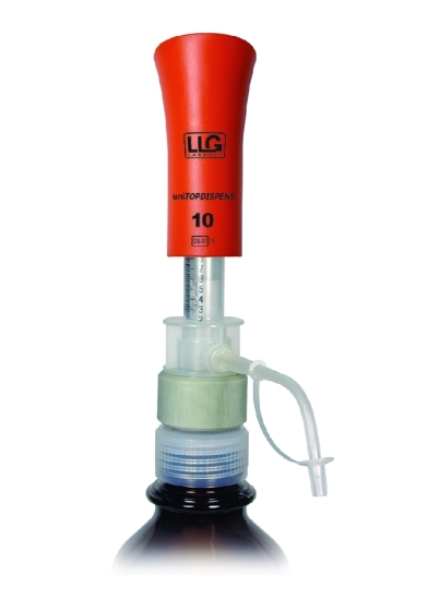 Flaschenaufsatz-Dispenser LLG-uniTOPDISPENS m. Glaskolben und Klargl.zylinder |
