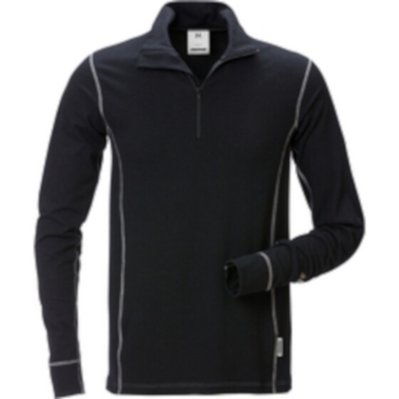Flamestat T-Shirt 121640-940 Gr. L Zipper langarm, schwarz, 240 g/m² 58%