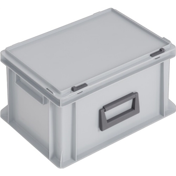 Lockweiler Kunststoffkoffer 20l PP m.1Griff L400xB300xH233mm grau stapelbar - 1