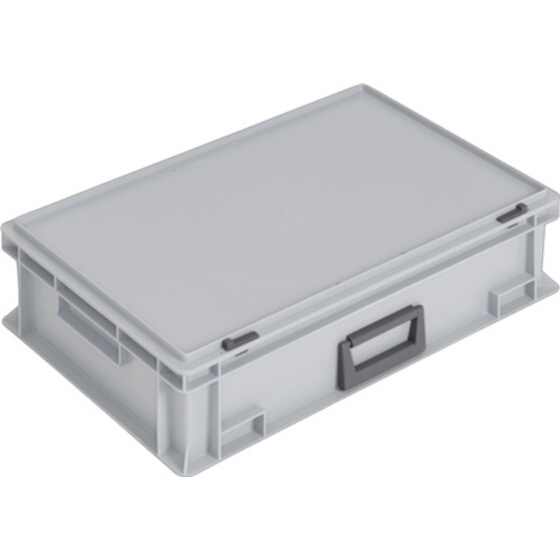 Lockweiler Kunststoffkoffer 33l PP m.1Griff L600xB400xH163mm grau stapelbar - 1