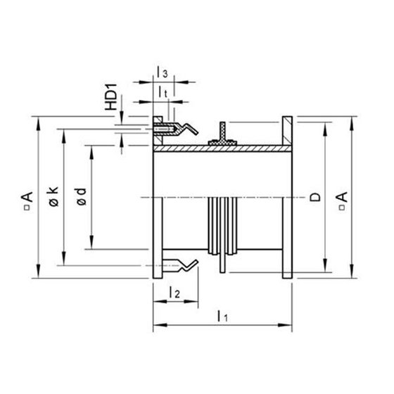 PVC-U Wanddurchführung gerade d315 DN300 einseit.Flansch/Folienplat. verz. - 2