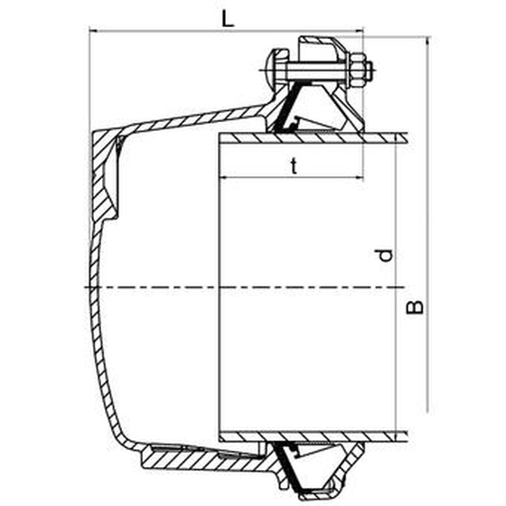 Endkappe -FGE-, Wasser DN 100, d 107,2 - 133,2, Dichtung EPDM - 2