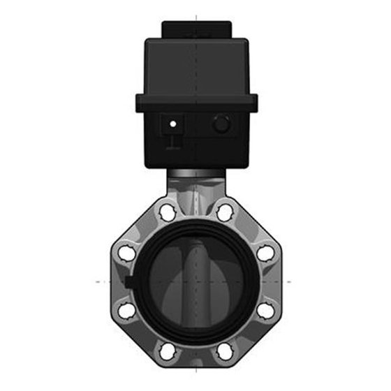 2/2-W-Industrie-Absperrklappe FKOA/CE ABS, d90, EPDM