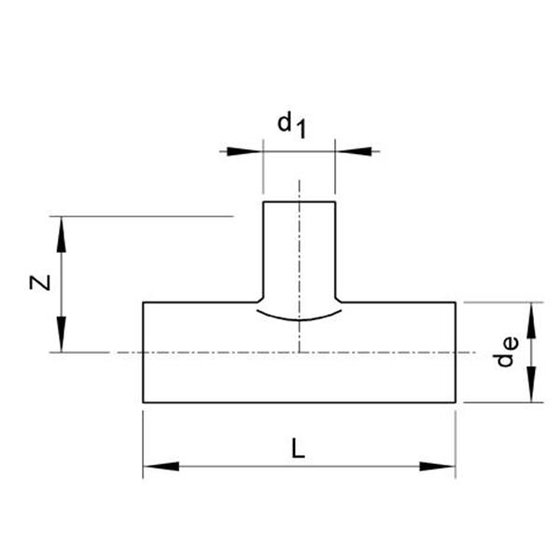 Sattel-T-Stuecke 90 Grad, reduziert,  PE 100, SDR 11 TWRBE-90 de 355/110 - 2