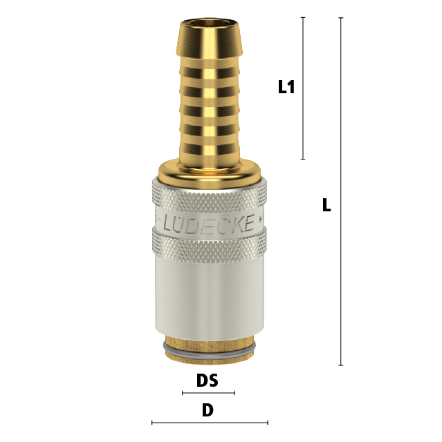LÜDECKE ESHM 13 TL - TEMPERIER-KUPPLUNG OFFEN 13MM DN6