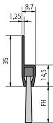 MINK BÜRSTE STL-2000-K26 - 992X20BHX55X1000MM 1R ALU