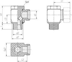 VOSS V-WH-06-LR-1/4-KDS-OMD-ZNNI - VERSCHRAUBUNG 24-BCE-L6-G1/4E