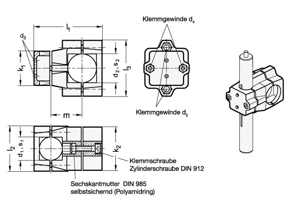 GANTER 135.1-B30-V50-2-SW - VERFAHRSCHLITTEN KREUZFORM - 2