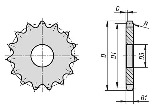 NORELEM 22264-11001702120 - KETTENRADSCHEIBE EINFACH - 2