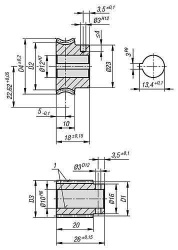 NORELEM 22500-222004 - SCHNECKENRAD MESSING, N=4:1 A=22,62 - 2