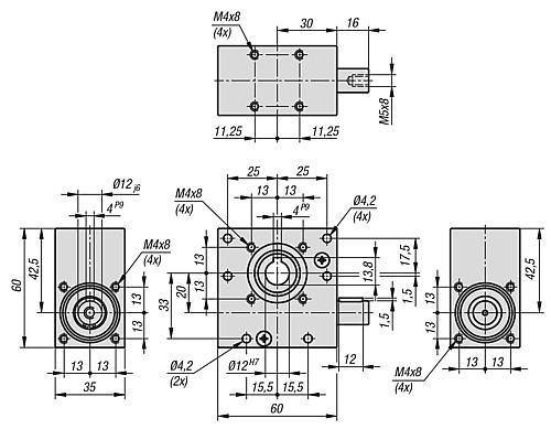 NORELEM 22700-15 - SCHNECKENGETRIEBE ALUMINIUM - 2