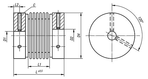 NORELEM 23002-0005 METALLBALGKUPPLUNG - KLEMMUNG MIT GEWINDESTIFT GR.0,9 L=27 - 2