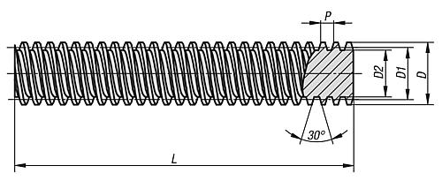 NORELEM 24000-120311X1000 - TRAPEZGEW.SPINDEL RECHTSGEW. L=1000 MM - 2