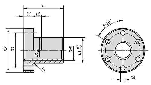 NORELEM 24005-240513 - TRAPEZGEWINDEMUTTER RECHTSGEWINDE L=36 - 2